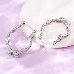 Pendientes de aro de acero inoxidable 304 para mujer&nbsp;SA-CBA7B26-02P