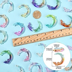 20 Stück 2 Farben transparente UV-beschichtete Acrylperlen&nbsp;PACR-YW0001-31
