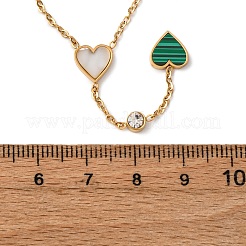 Collane con ciondolo a forma di cuore colorato in acciaio inossidabile 304&nbsp;NJEW-F346-03G