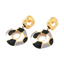 Pendientes colgantes de acero inoxidable 304 con esmalte para mujer&nbsp;EJEW-F353-01G-02