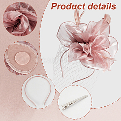 Stirnband mit Schleier aus Netzstoff mit Federn und Blumen&nbsp;MRMJ-WH0077-121