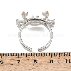Verstellbare offene Manschettenringe aus 201 Edelstahl für Damen&nbsp;RJEW-B156-02GP-02