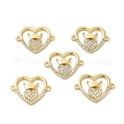 Ciondoli connettore in ottone con micro pavé di zirconi chiari&nbsp;KK-E068-VB350