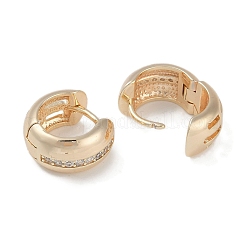 Klare Huggie-Creolen mit Zirkonia&nbsp;EJEW-L292-011G