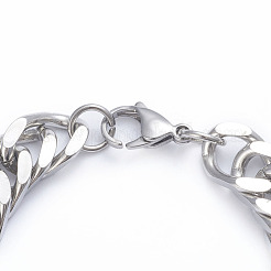 Bracelets à maillons cubains en acier inoxydable 304 taille diamant pour hommes&nbsp;BJEW-L673-002A-P