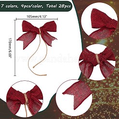 28 Stück 7 Farben Sackleinen Bowknot Ornament Zubehör&nbsp;HJEW-AR00010
