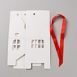 Boîtes à bonbons en papier en forme de maison avec fenêtre&nbsp;CON-WH0095-237B