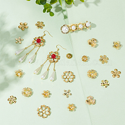 100 Stück 10 Stile Messingperlenkappen für DIY Haarschmuck&nbsp;KK-PH0005-72