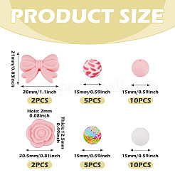 34 pz di perline in silicone con fiocco&nbsp;SIL-TA0003-45B