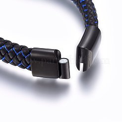 Braccialetti in cordino intrecciato in similpelle microfibra&nbsp;BJEW-E345-07B