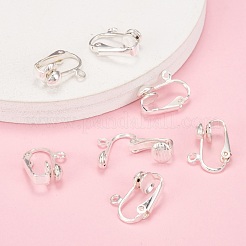 Accessoires de boucle d'oreille à clipser en fer pour les oreilles non percées&nbsp;X-EC141-S