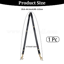Sangles de sac réglables en similicuir noir&nbsp;PURS-GL0001-05G
