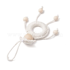 Décorations de pendentifs de marionnettes en cordon de coton macramé faites à la main&nbsp;HJEW-JM02656-01