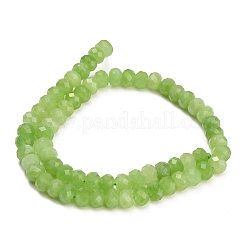 Rangs de perles de jade blanc naturel teintées et facettées&nbsp;GG-CBAE966-01A-V