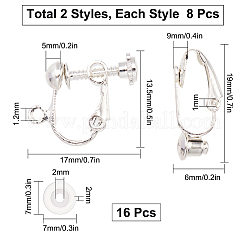 16 paio di orecchini a clip in 2 stili&nbsp;DIY-SC0019-20