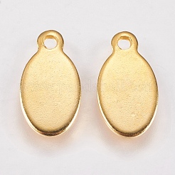 Pendentifs vierges estampés en acier inoxydable 201&nbsp;STAS-G173-06G-6x12mm