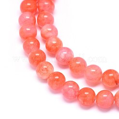 Gefärbt natürlichen weißen Jade Perlen Stränge&nbsp;G-F601-A