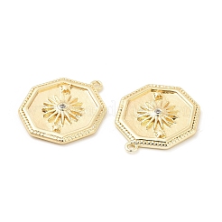 Laiton avec pendentifs en zircone cubique transparente micro pavée&nbsp;KK-B062-05G