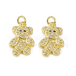 Pendenti in ottone con pavé di zirconi cubici in ottone&nbsp;KK-E068-VB310