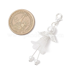 8 pz 8 stili di decorazioni pendenti a forma di angelo in acrilico satinato e perle di vetro&nbsp;HJEW-JM03488