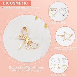12 pendentif découpé au laser en acier inoxydable 201 de style 6&nbsp;STAS-DC0006-37