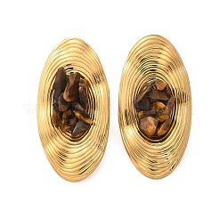 Ovale Ohrstecker aus Edelstahl&nbsp;EJEW-D303-01G-01