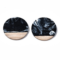 Pendentifs en résine opaque et bois de noyer&nbsp;RESI-T035-25-B02