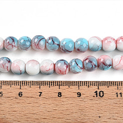 Chapelet de perles en verre baking paint&nbsp;DGLA-N003-8mm-C03