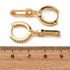 Sicherheitsnadel Messing Micro Pave Zirkonia Creolen&nbsp;EJEW-F384-15G-01
