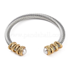 Ionenplattierung (IP) 304 Edelstahl-Manschettenarmbänder für Frauen&nbsp;STAS-M023-16GP