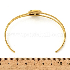 Ensemble de 3 bracelet jonc ouvert en acier inoxydable 304 et nacre d'ormeau naturelle&nbsp;BJEW-JB14413-01