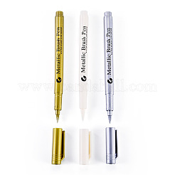 6 bolígrafo de pincel metálico de plástico de 3 colores&nbsp;AJEW-TA0003-65