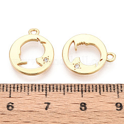 Messing micro pave klare zirkonia anhänger&nbsp;KK-T078-09G-02