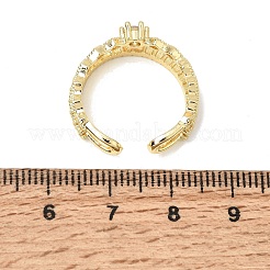 Bagues ouvertes en laiton avec micro pavé de zircones cubiques pour femmes&nbsp;CU-CBAE7DF-42G