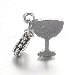 Encantos colgantes europeos de rhinestone de vidrio de aleación de gran agujero&nbsp;MPDL-L013-14