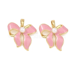 Colgantes de latón esmaltado y perlas de imitación de ABS&nbsp;KK-T001-05G