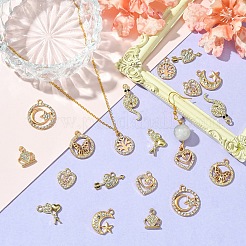 10 Stile Legierung Kristall Strass Anhänger&nbsp;FIND-YW0005-21