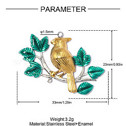 304 Edelstahl-Emaille-Anhänger&nbsp;STAS-OY014-14G