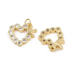 Pendenti in zirconi cubici trasparenti in micro pavè di ottone&nbsp;ZIRC-I367-14G-01