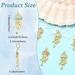 6 pièces 6 couleurs pendentifs en laiton émaillé&nbsp;KK-CJ0005-81