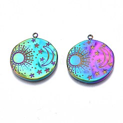 Placcatura ionica (ip) pendenti in acciaio inossidabile 304 color arcobaleno&nbsp;STAS-S119-098