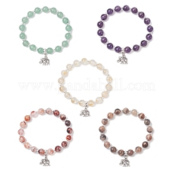 5 bracelet à breloques en alliage en forme d'éléphant&nbsp;BJEW-JB12520
