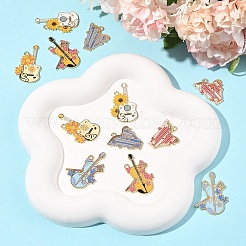 12pcs 6 styles de pendentifs en émail en alliage&nbsp;ENAM-FS0002-58