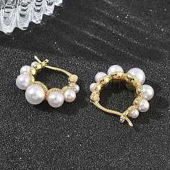 Boucles d'oreilles en laiton de cercle pour les femmes&nbsp;EJEW-A168-14G