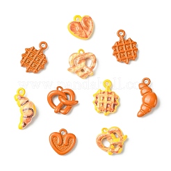 40 Stück 8 Stile Backfarbe Legierung Charms&nbsp;ENAM-CJ0007-06