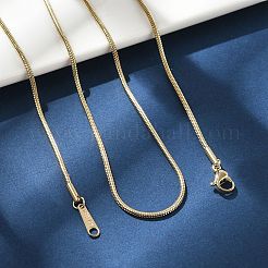 Collier à chaîne serpent ronde en acier inoxydable 304 avec placage ionique (IP) pour femme&nbsp;NJEW-G097-01G