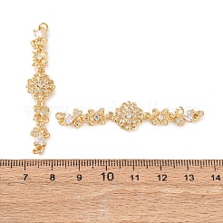 Verbindungsanhänger mit Mikropavé aus Messing mit durchsichtigen Zirkonia-Steinen&nbsp;KK-Z142-09G