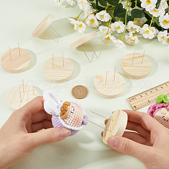 8 support de présentation de base de poupée en bois au crochet avec broche en fer&nbsp;FIND-GF0006-55B
