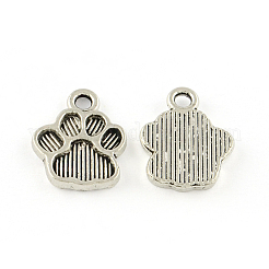 Empreintes de pattes de chien supports Pendentif en alliage d'émail de style tibétain&nbsp;X-TIBEP-R338-30AS-RS