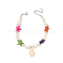 Conjuntos de pulseras con chips de piedra lunar natural&nbsp;BJEW-JB12405-02
